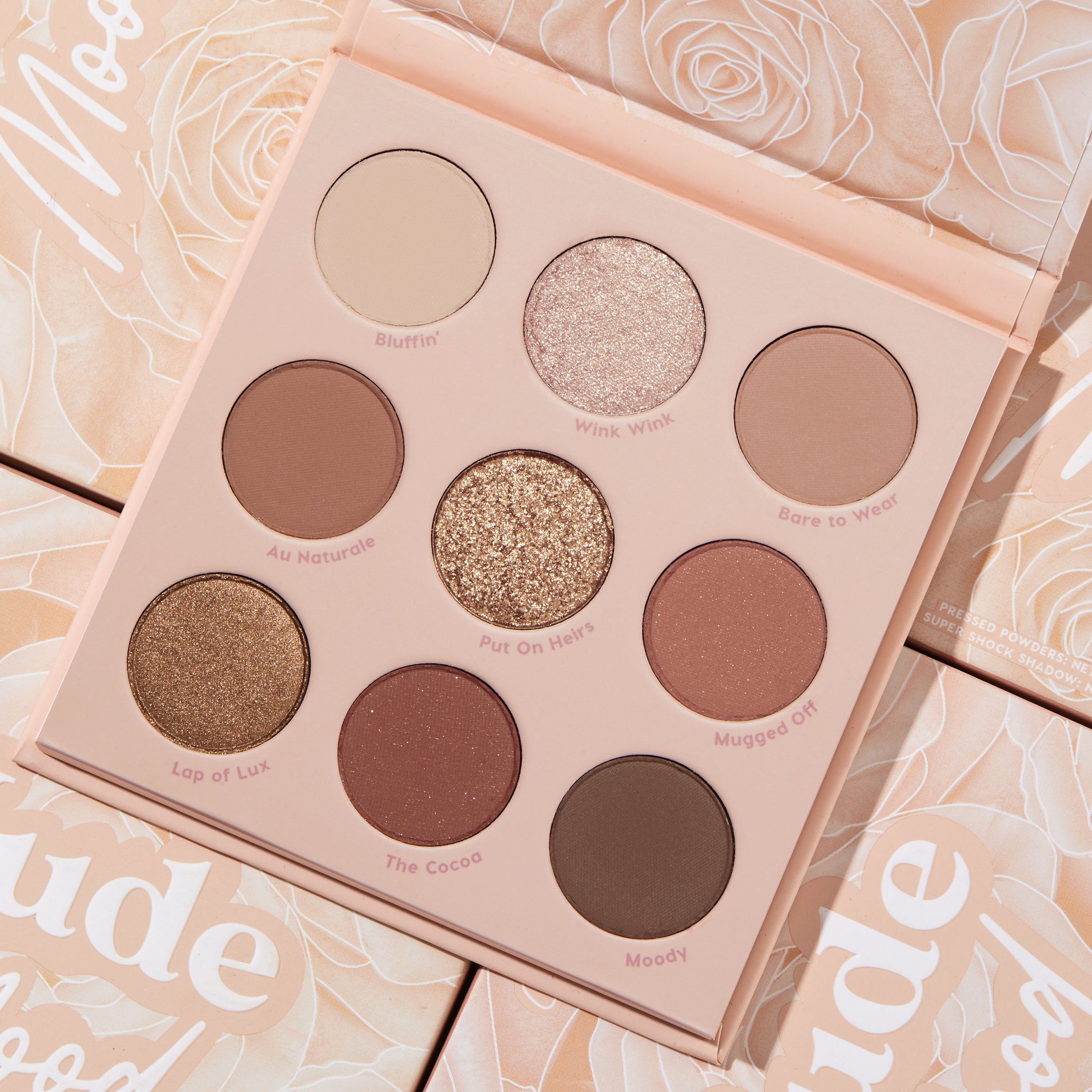 Warm-Toned Neutral Eyeshadow Palette with Matte & Metallic Finishes | Nude Mood