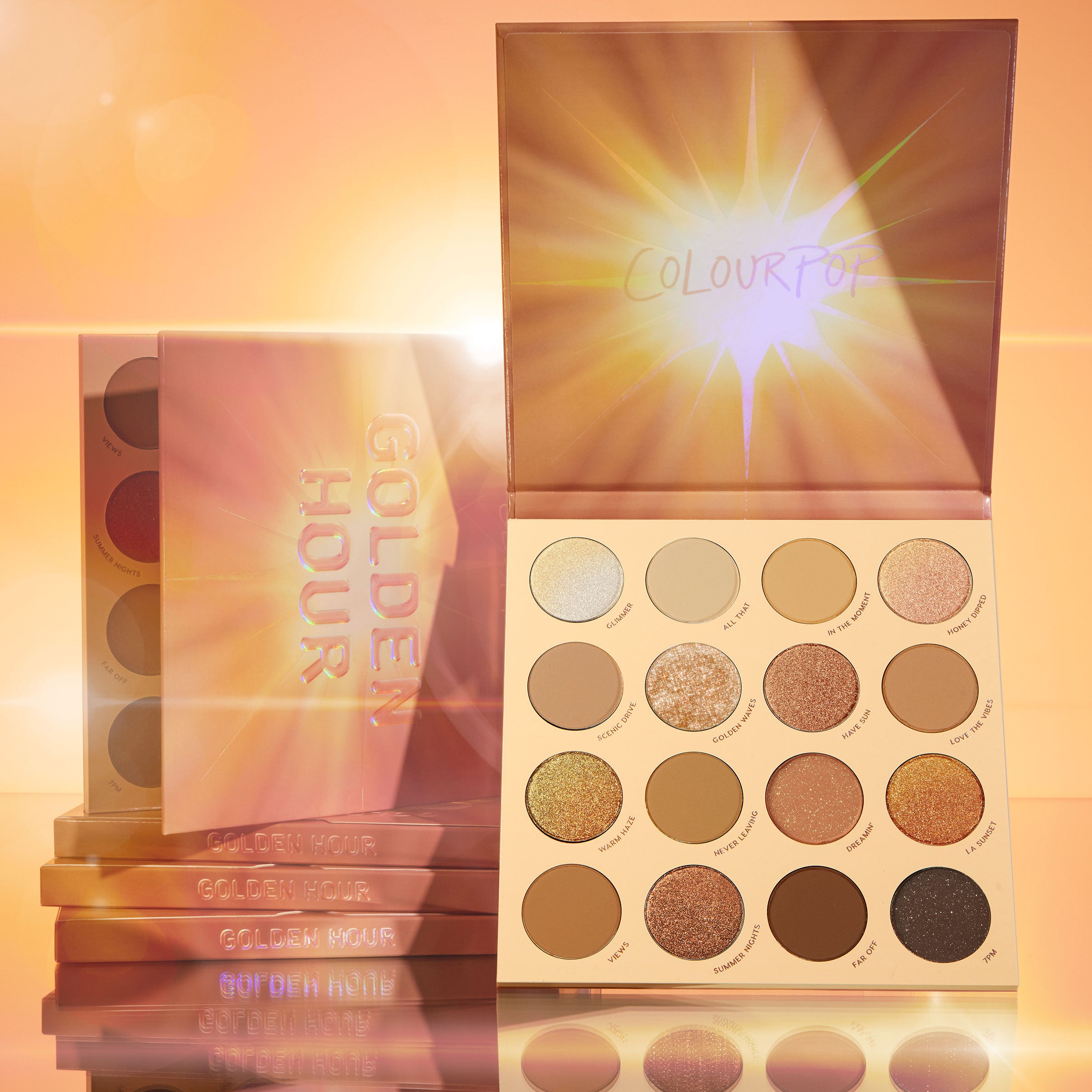 Warm Sunset Gold & Bronze Eyeshadow Palette | Golden Hour