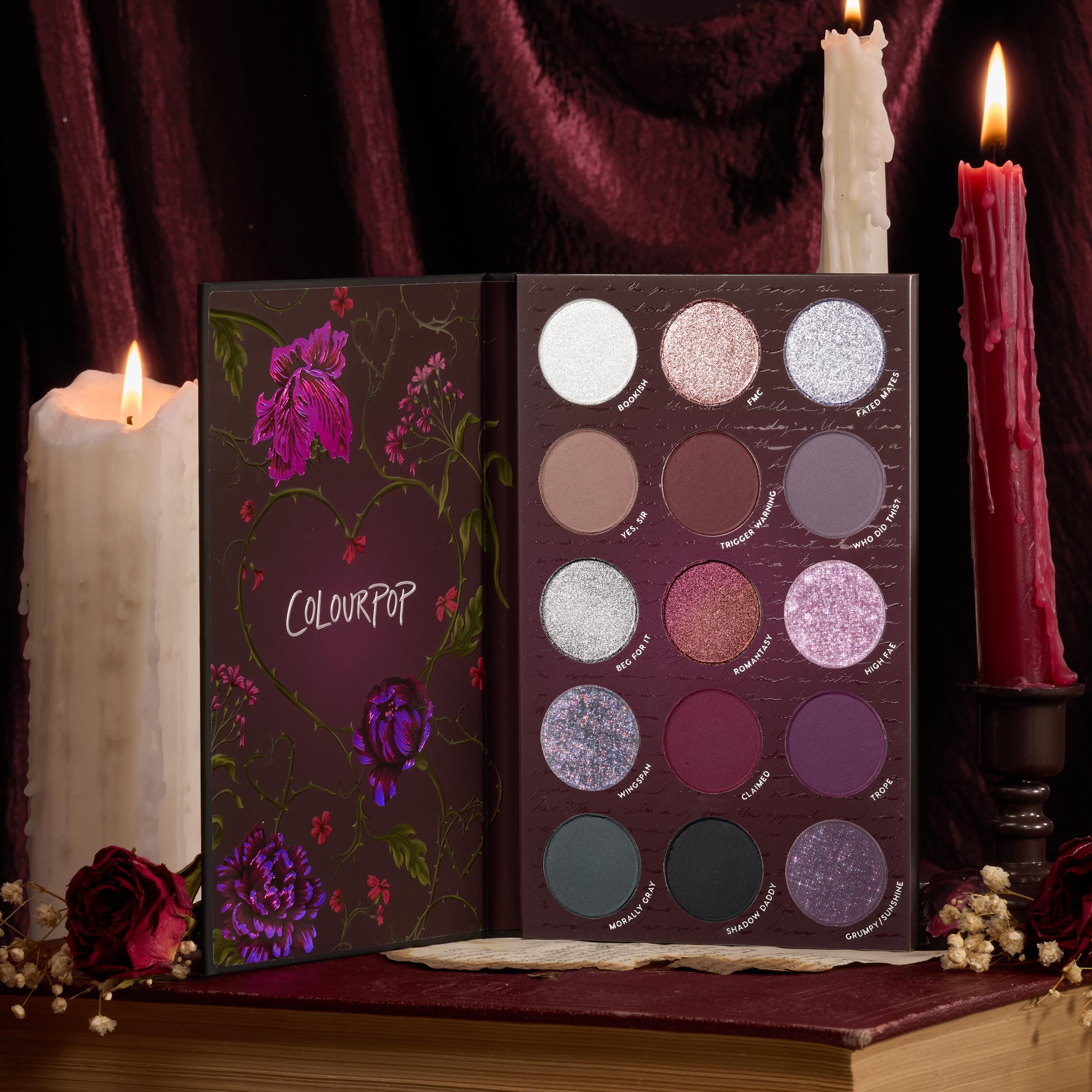 Burgundy & Smokey Plum Eyeshadow Palette for Valentine's Day | Matte & Glitter