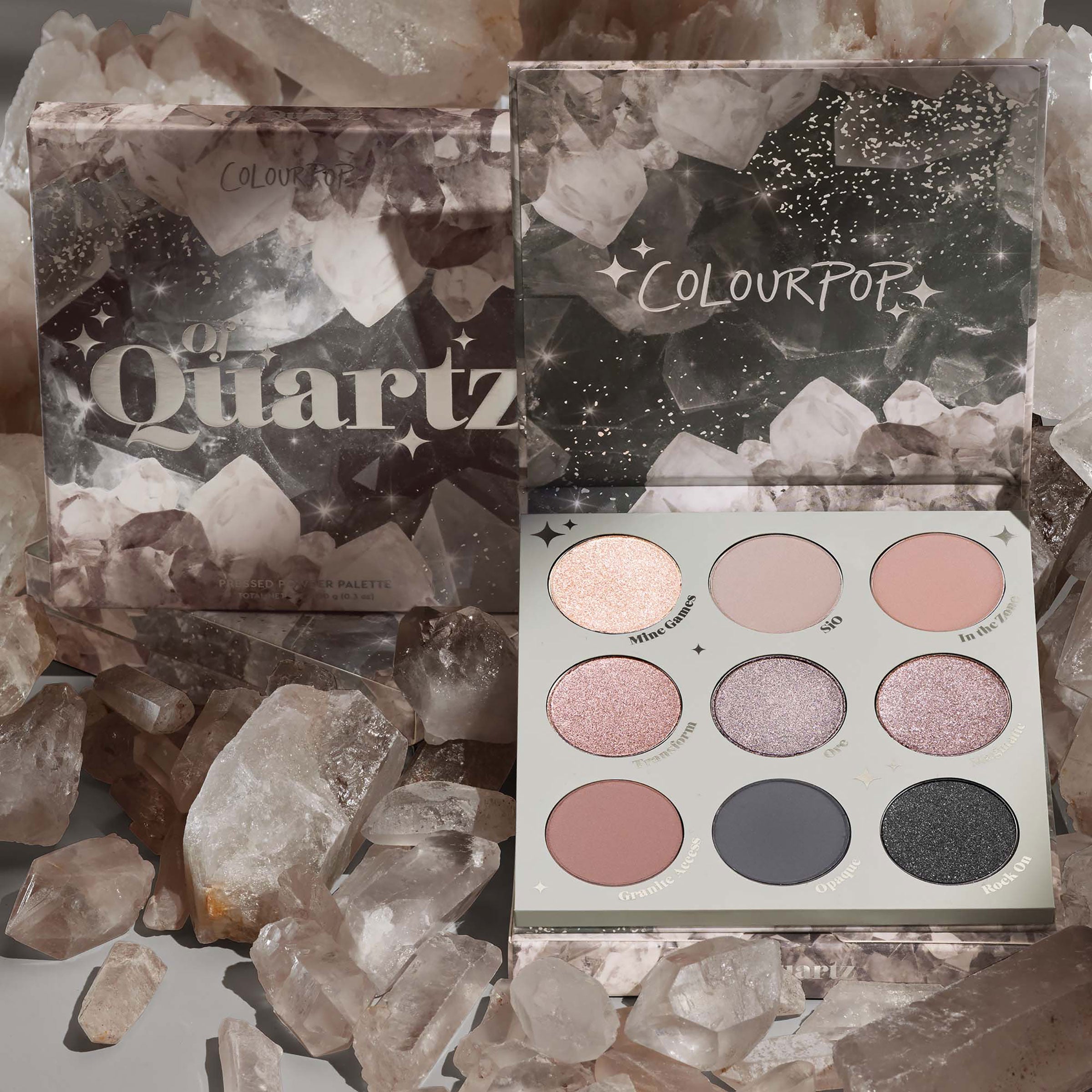 Smokey Quartz Eyeshadow Palette with 9 Matte & Metallic Shades | Of Quartz
