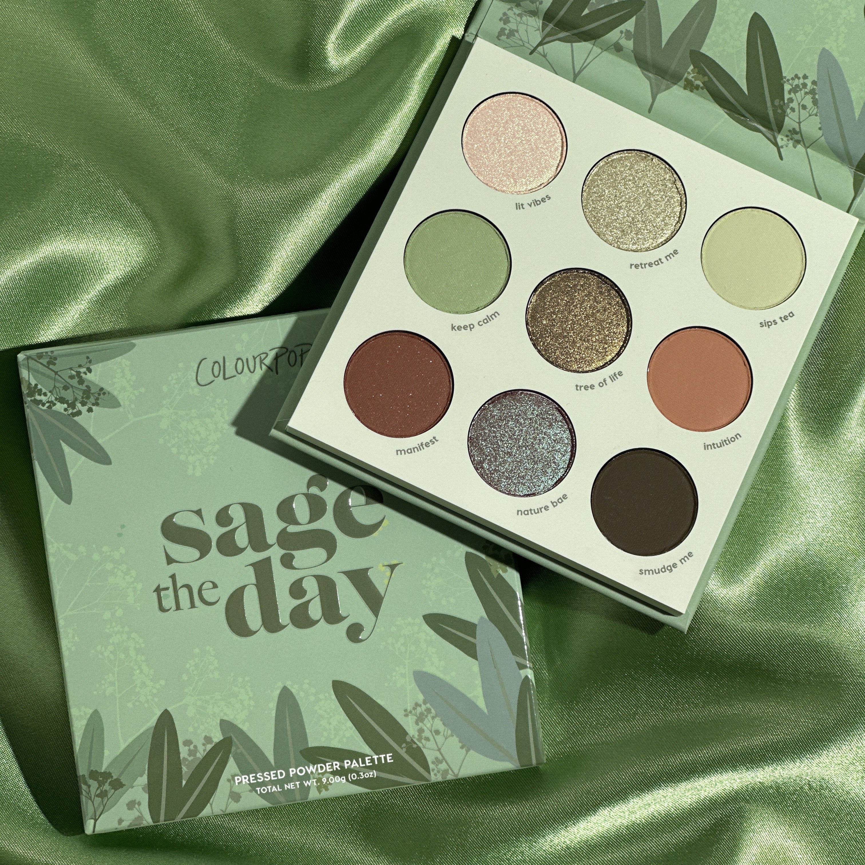 Matte & Metallic Eyeshadow Palette with Sage & Olive Shades | Sage The Day