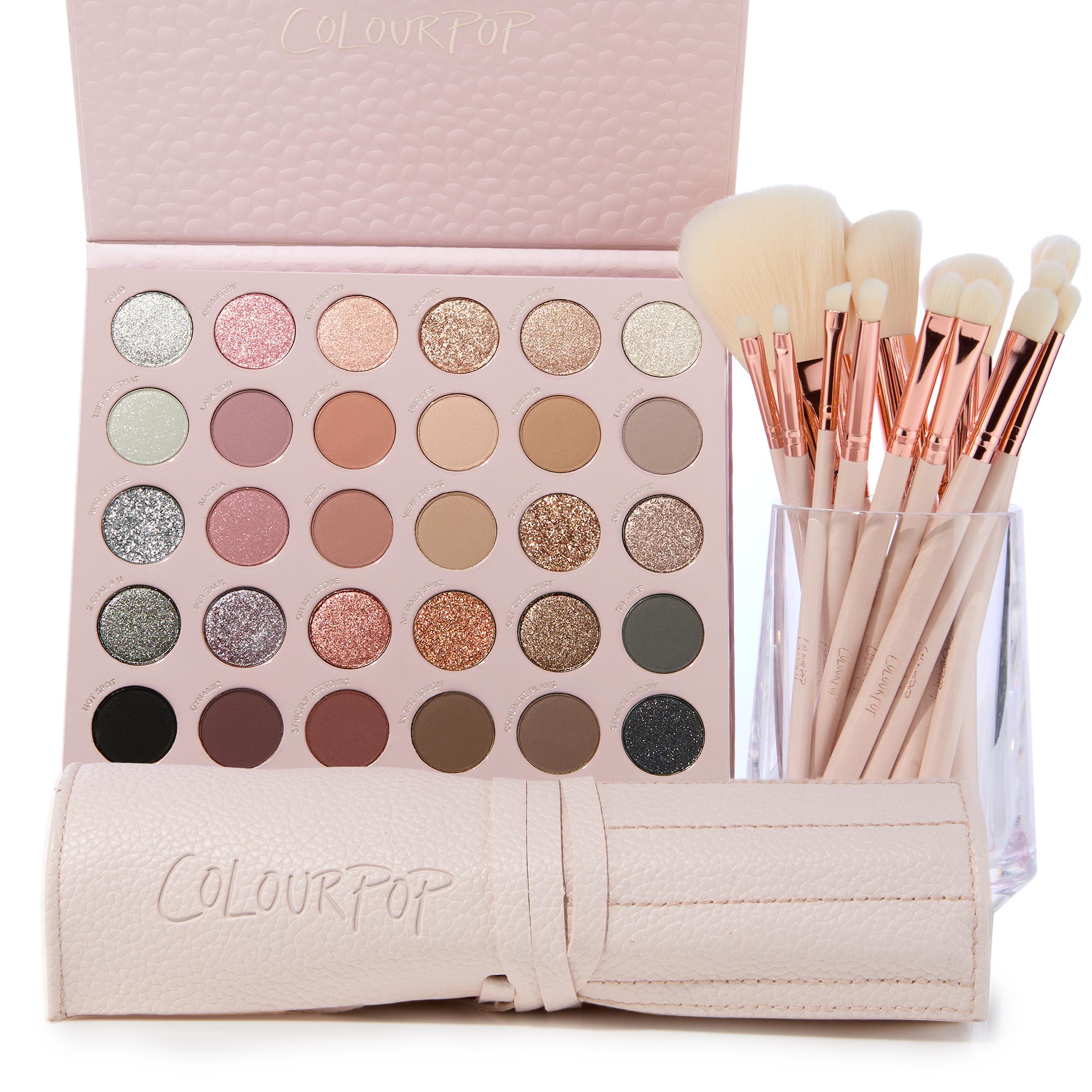 Cool-Toned Pressed Powder Palette & Vegan Brush Set | Major Eye Candy