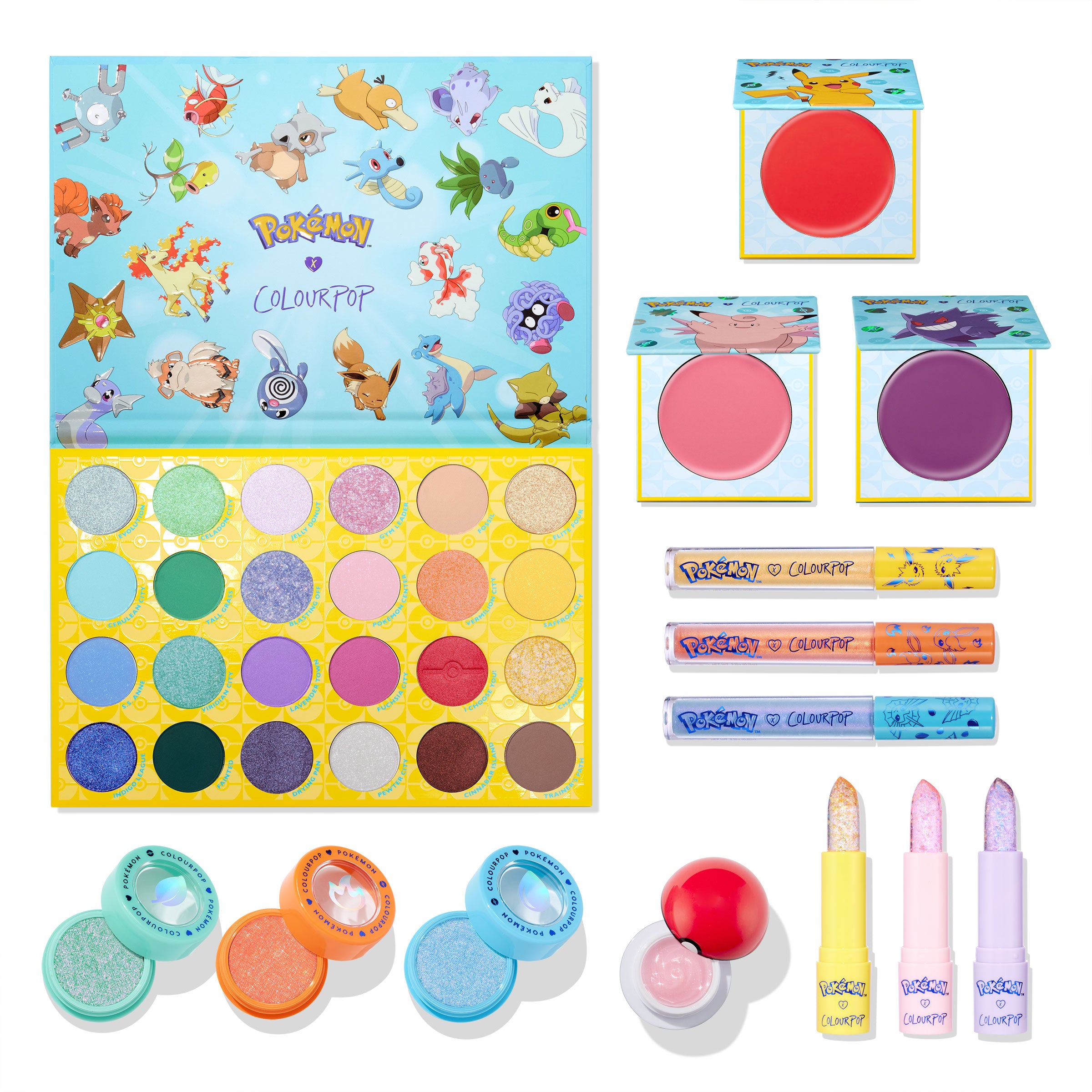 Pokémon x ColourPop Makeup Collection | Eyeshadow Palette & Lip Trio
