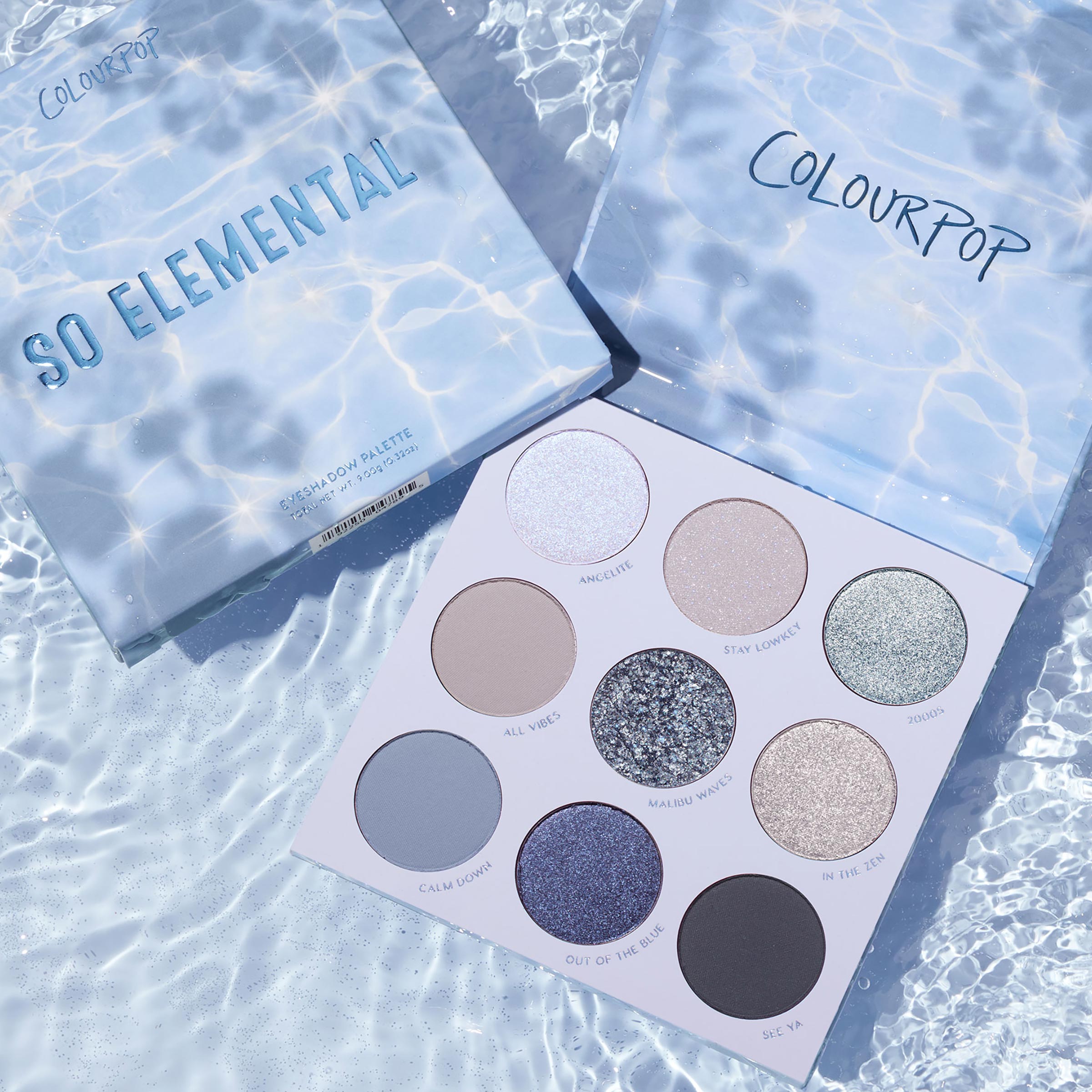 Cool Blue & Silver Eyeshadow Palette | So Elemental