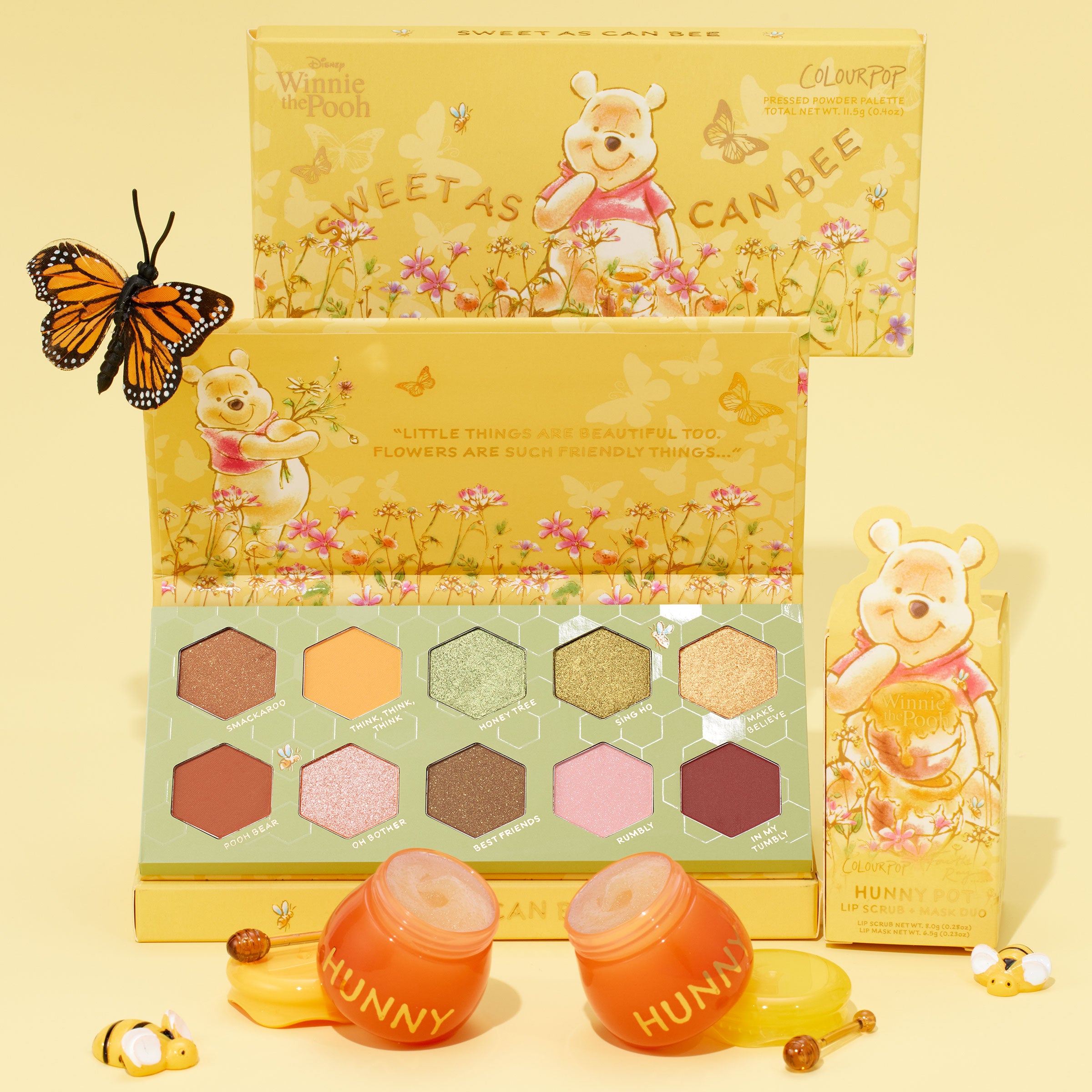 Disney Winnie the Pooh Makeup Set - Pressed Powder Palette & Vegan Lip Care Kit