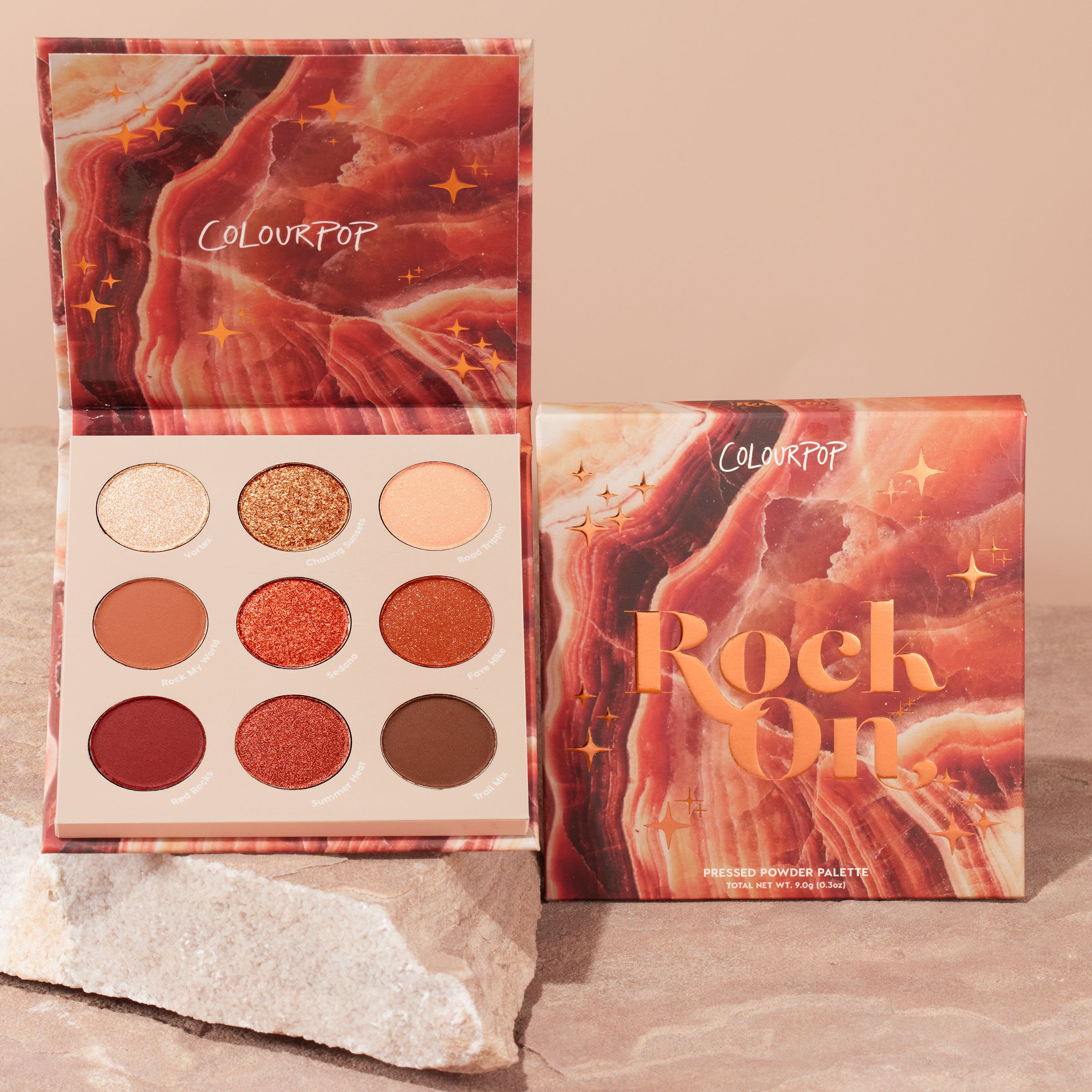 Warm Terracotta Eyeshadow Palette | Matte & Metallic Shades | Rock On