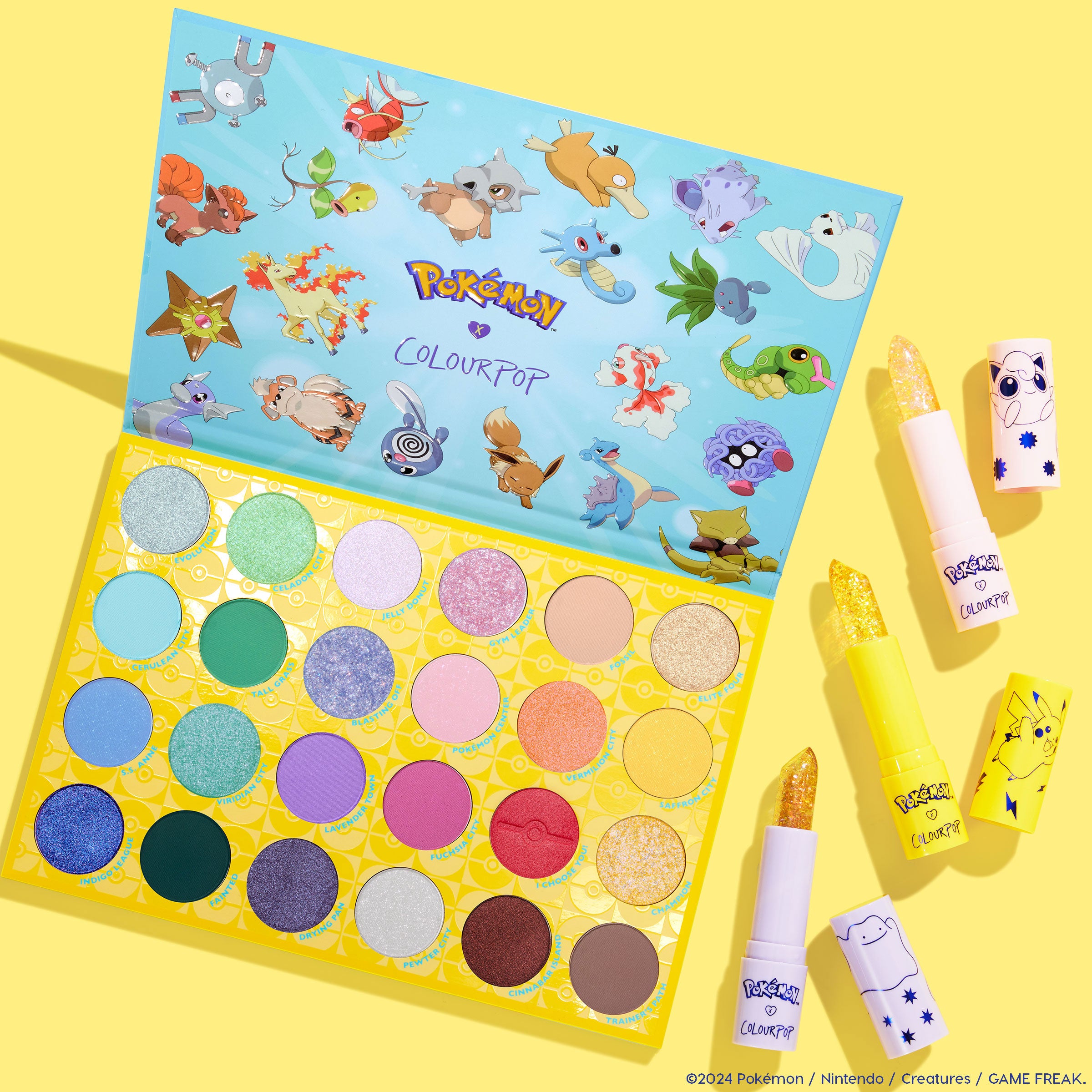Pokémon 4-Piece Eye & Lip Makeup Set | Pallet Town Palette & pH Lip Balm