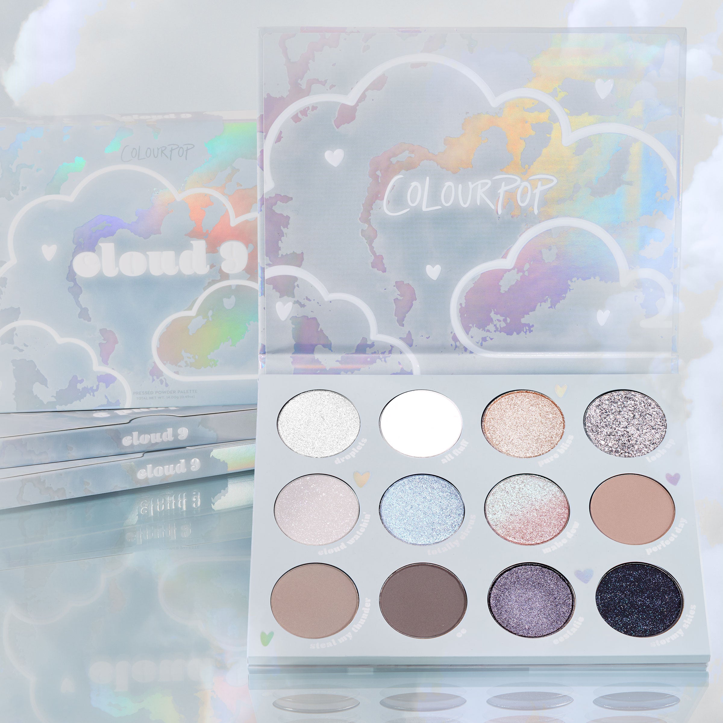 Eyeshadow Palette with Silvery Blues & Shimmers | Cloud 9