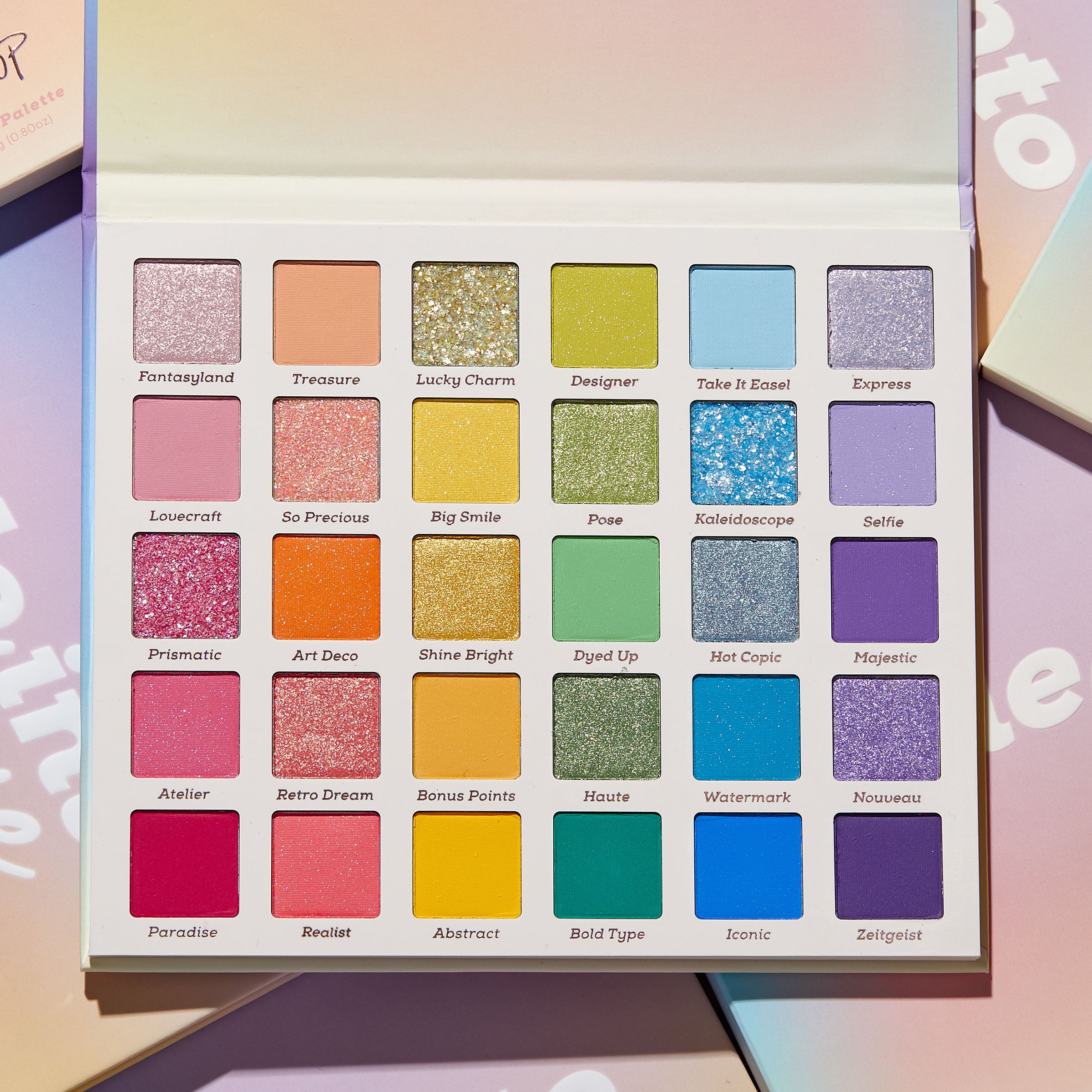 Rainbow Mega Eyeshadow Palette with Metallics & Mattes | Fade Into Hue