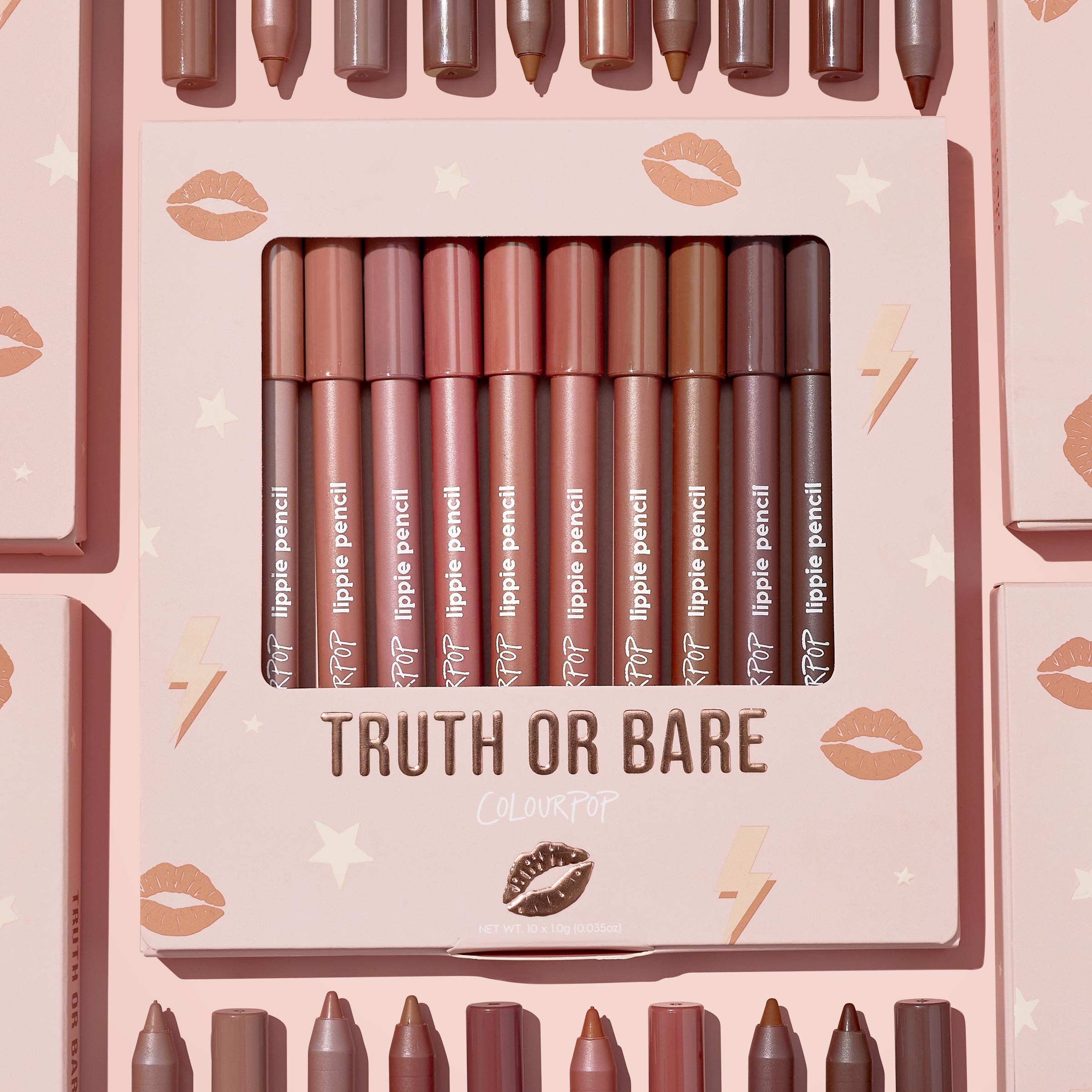 Nude Lippie Pencil Set - 10 Long-Lasting Shades | Truth or Bare