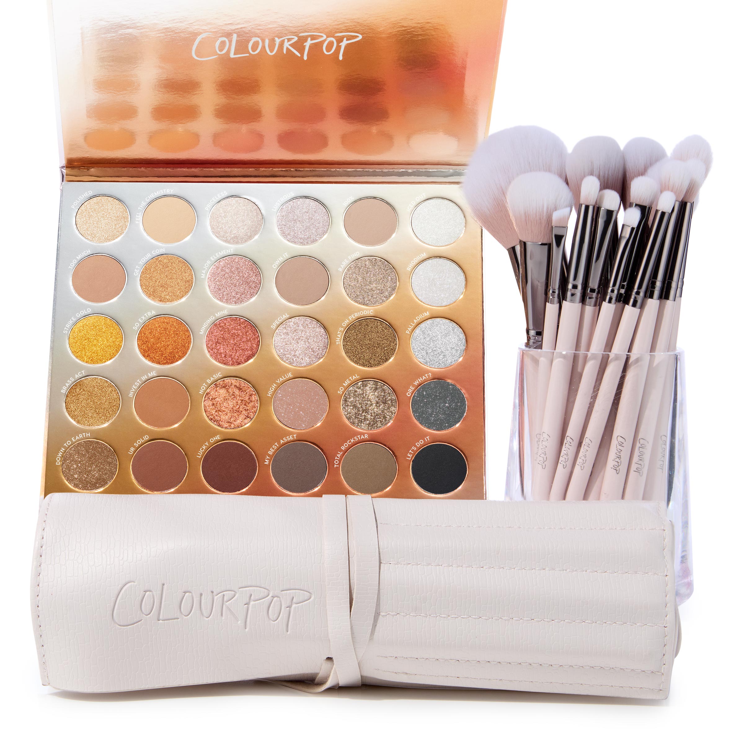 30-Shade Metallic Eyeshadow Palette & Vegan Brush Set | Metallic Mood