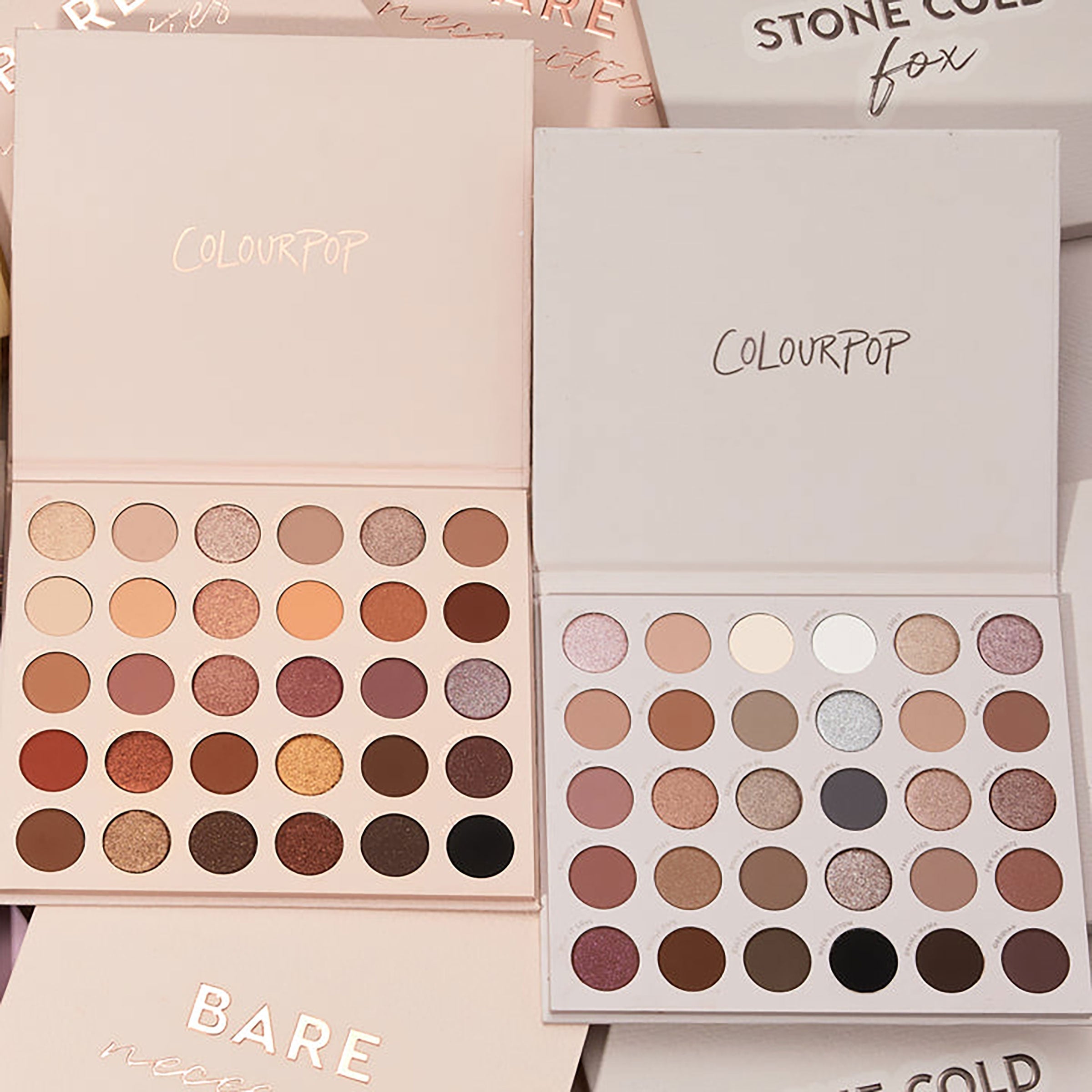 Neutral Eyeshadow Palette Duo with 60 Matte & Metallic Shades | Bold + Bare