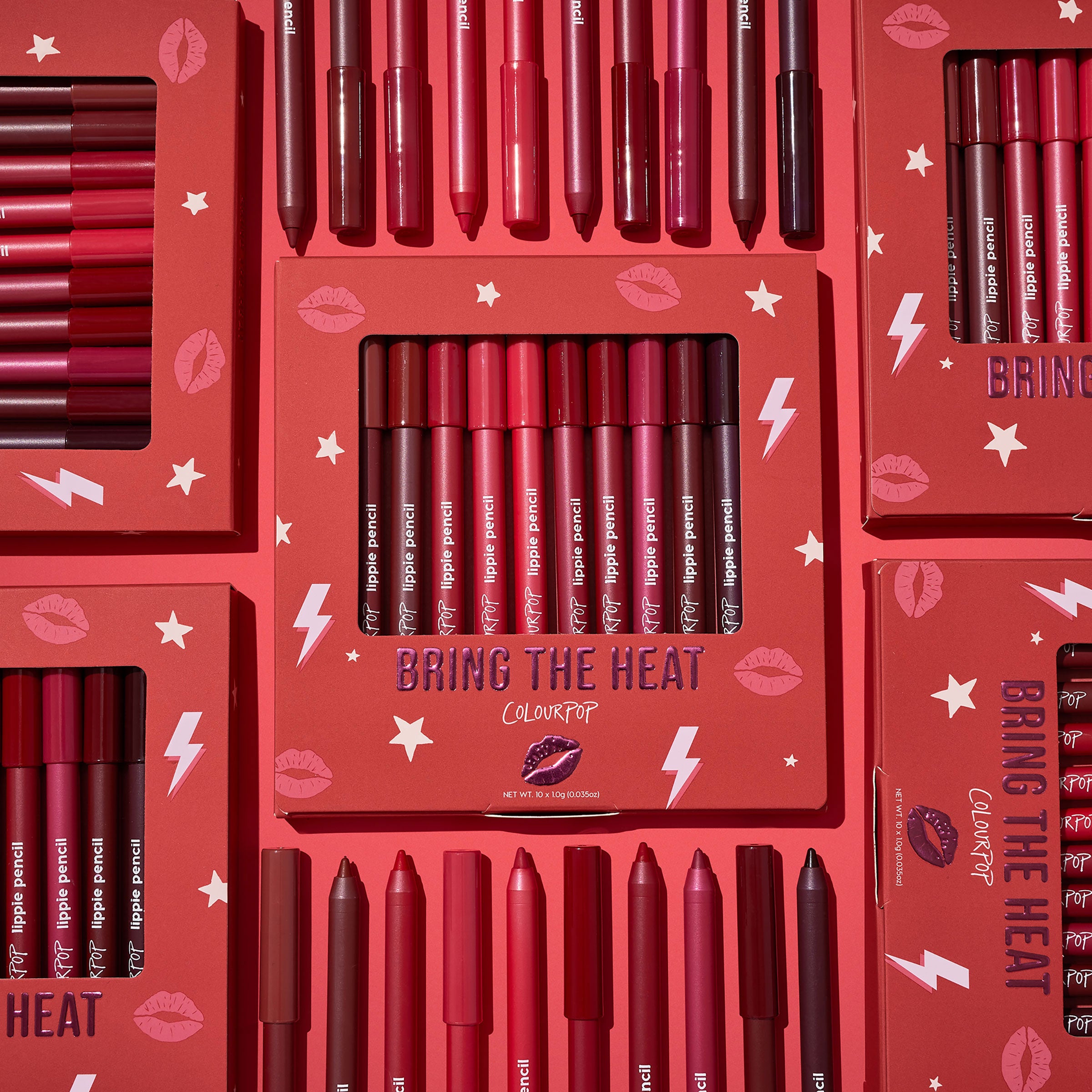 Vegan Red Lip Liner Set - 10 Long-Lasting Creamy Shades | Lippie Pencil