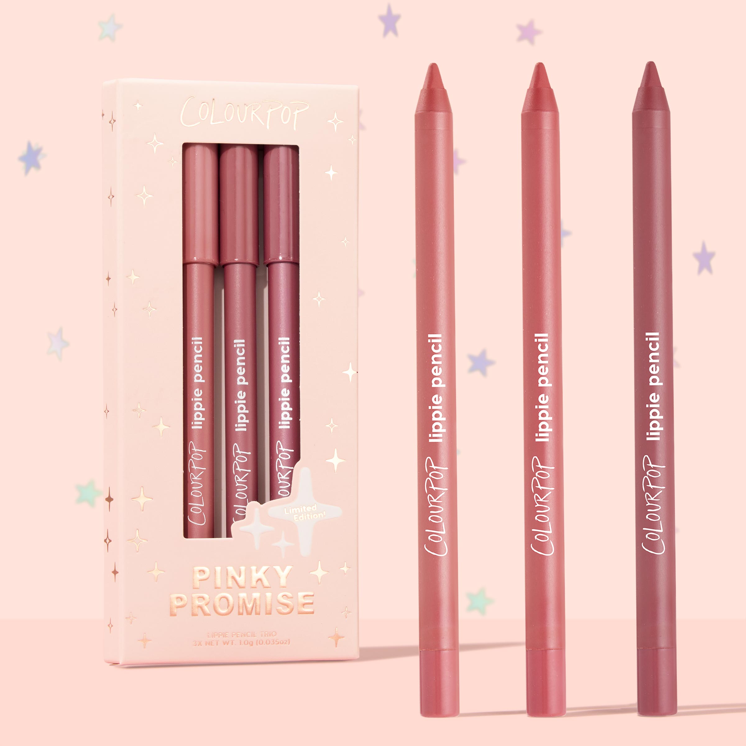 Long-Wearing Lippie Pencils Set (3 Shades) | Pinky Promise